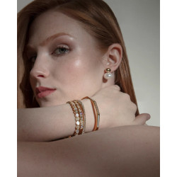 Pulsera Viceroy Acero y Cristal Ip Dorada Rigida Mujer 14189p01012