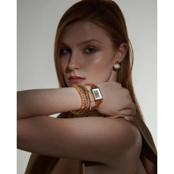 Pulsera Viceroy Acero y Cristal Ip Dorada Rigida Mujer 14189p01012
