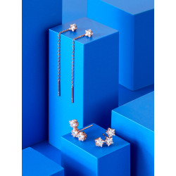 Pendientes Estrella Largo de Cadena Plata Ip Rosa Marea D03201/at