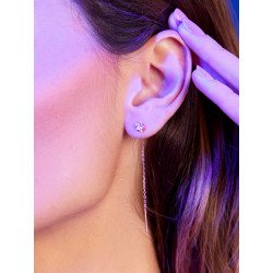 Pendientes Estrella Largo de Cadena Plata Ip Rosa Marea D03201/at