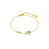 Pulsera Cristal Talla Lagrima Mujer Plata Dorada D03503/af