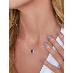 Collar Circonita Zafiro Marea Plata Rodiada D03807/as