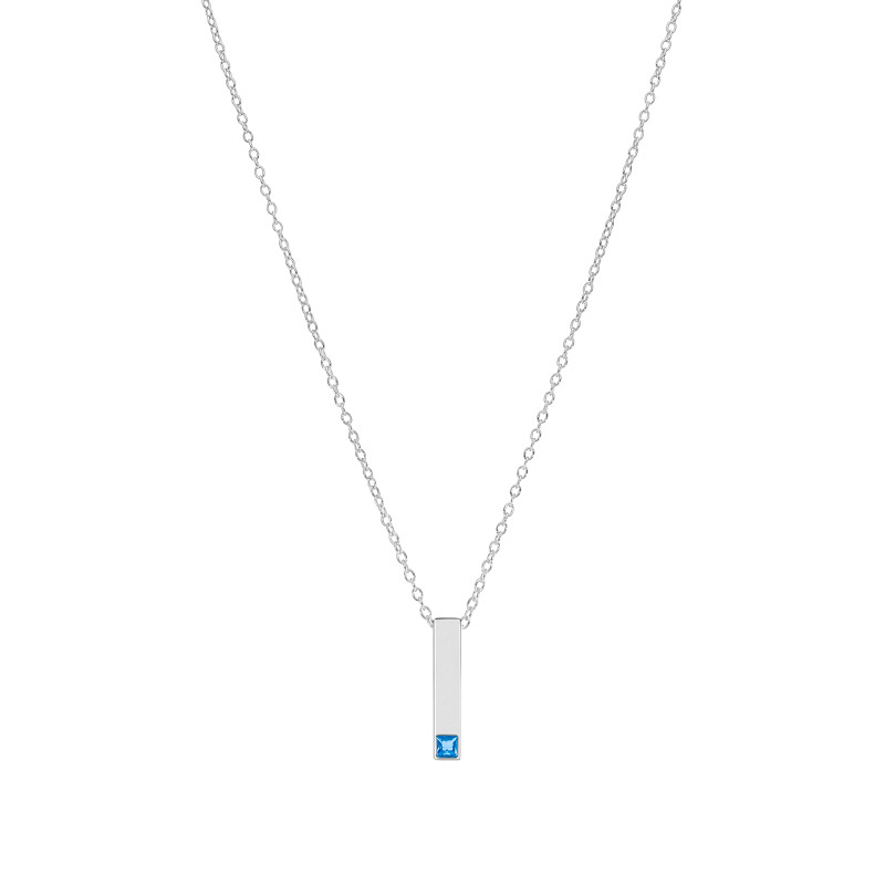 Collar Barrita Con Circonita Marea Mujer Plata D03807/ae