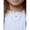 Collar Mariposa Niña Esmalte Turquesa Marea Plata  D03407/ag
