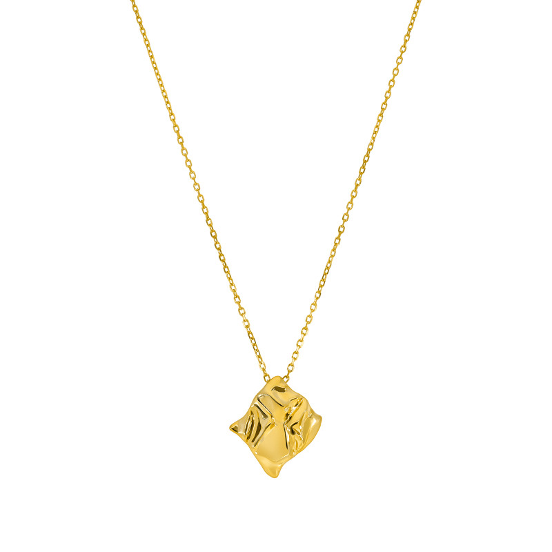 Collar Rombo Textura Plata Dorada Marea D03207/bb