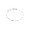 Pulsera Plata Barrita con Circonita Lila Talla Princesa D03803/ad