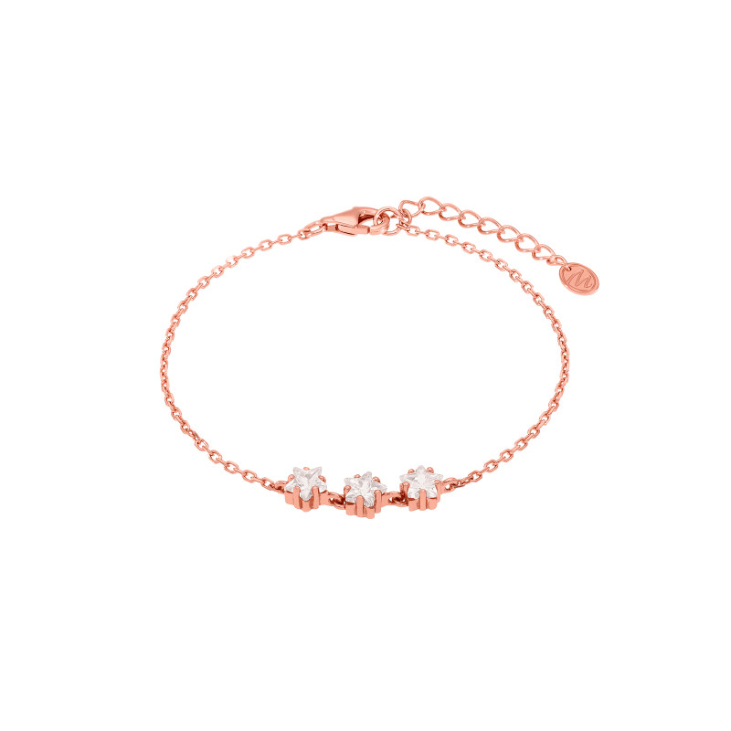 Pulsera Estrellas Plata Baño Rosa con Circonitas Marea Mujer D03203/af