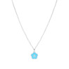 Collar Flor Esmalte Turquesa Marea Niña Plata D03607/ac