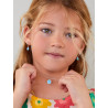 Collar Flor Esmalte Turquesa Marea Niña Plata D03607/ac