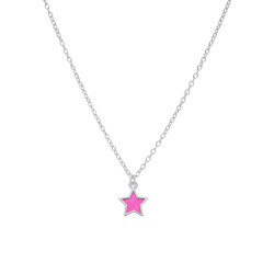 Collar Estrella Fucsia Niña...