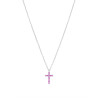Collar Cruz Con Circonitas Rosa Marea Mujer Plata D03807/am