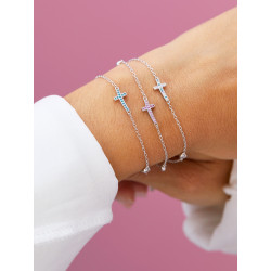 Pulsera Cruz Circonitas Turquesa Mujer Plata Marea D03803/an