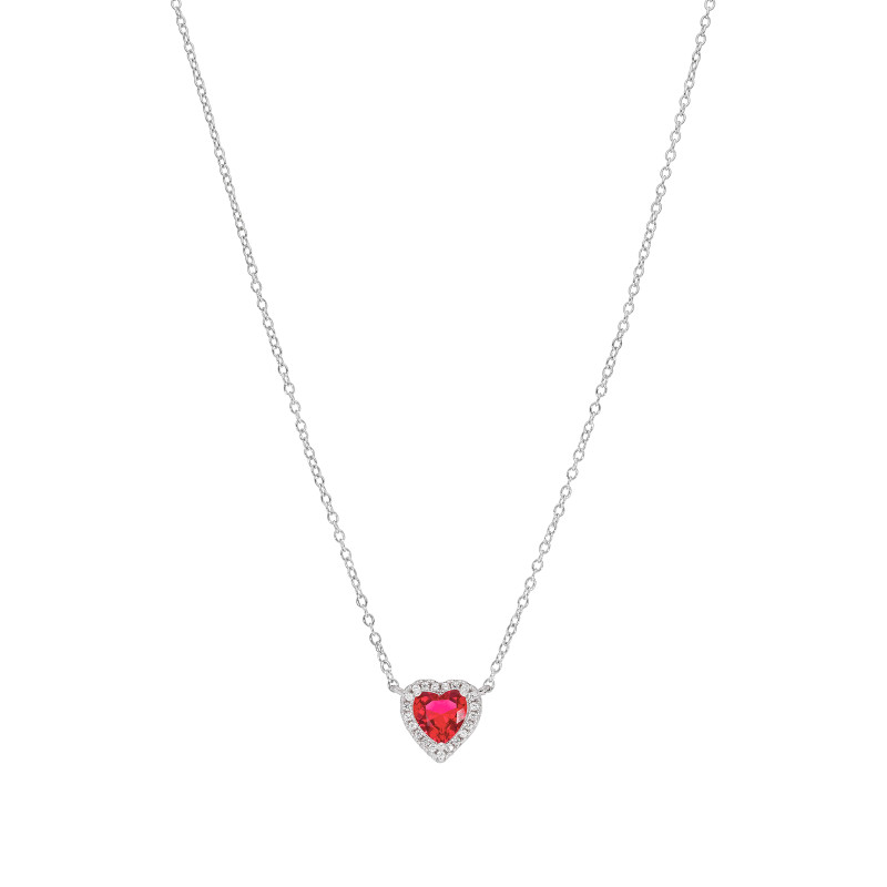 Collar Circonita Rubi Corazon Marea Mujer D03807/ar