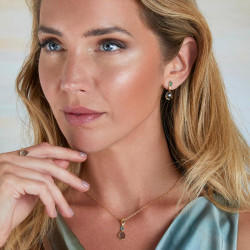 Pendientes Marea Mujer Plata Chapada en Oro Colección SienaD03501/az