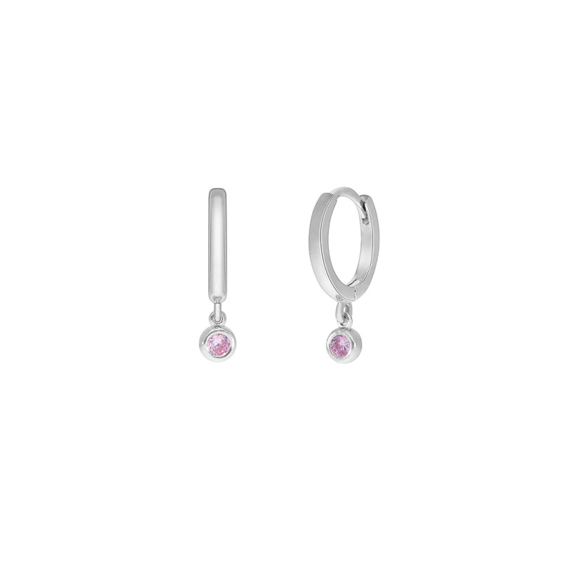 Pendientes Niña Hoop Circonita Marea Plata D03001/bw