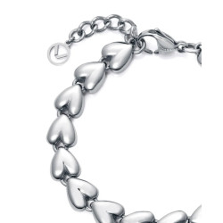 Pulsera de acero de eslabones con forma de corazones Viceroy Mujer14269p01000