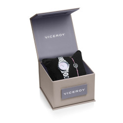 Reloj Niña Viceroy Acero con esfera blanca y Pulsera de regalo 401284-04 28 mm