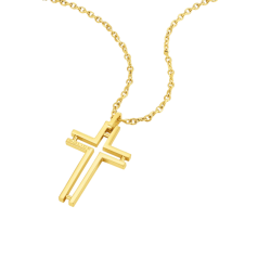 Collar Police Cruz Hombre Dorado Framed Peagn0005306