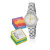 Reloj Marea Niña Acero Con Pendientes Plata de regalo B36188/4