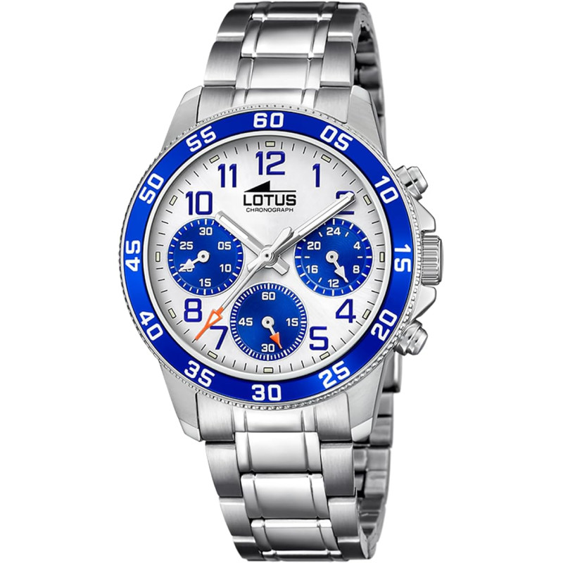 Reloj Lotus Multifuncion Esfera Blnaca y Azules 18580/7