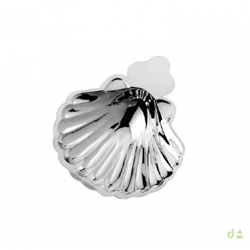 Concha bautismo plata ley con detalle liso para grabado11X10