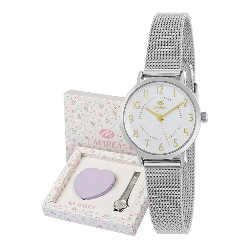 Reloj Niña Marea Acero con Bolsito de Mano de regalo B41380/22