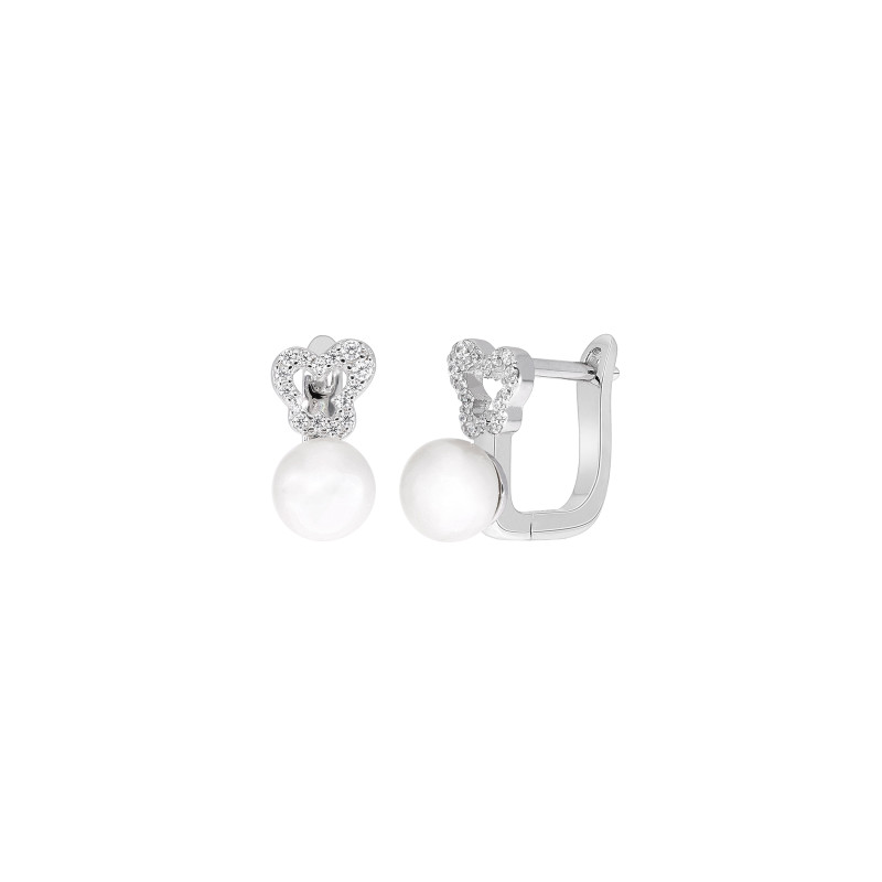 Pendientes Mariposa Niña Plata Y Perla Marea D03301/bm