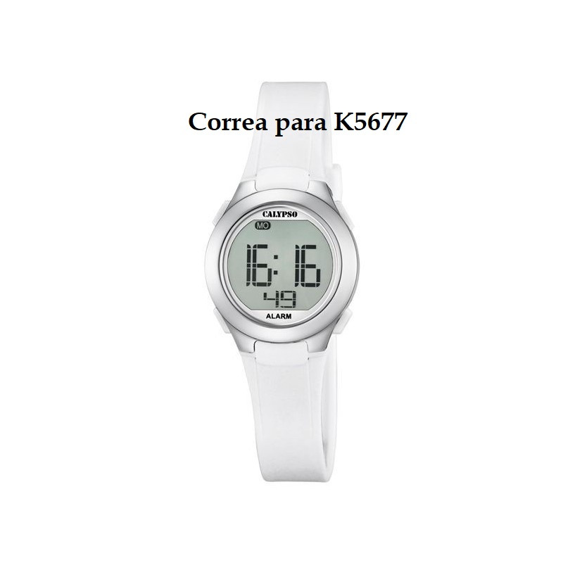 Correa Caucho Blanca Para Reloj Calypso K5677