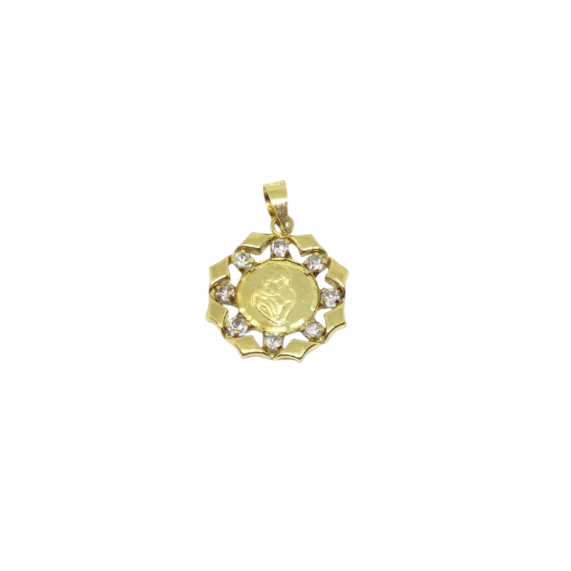 Medalla de la Madre Oro 1 ley y circonitas