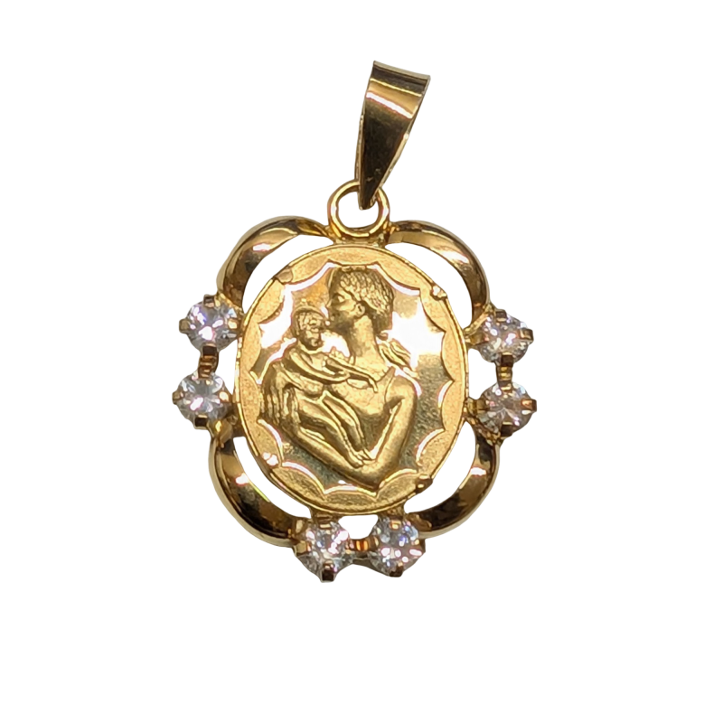Medalla de la Madre Oro 1 Ley y circonitas
