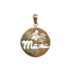 Medalla Mama Con Niños Nacar 16 mm Oro 1 Ley  0203332