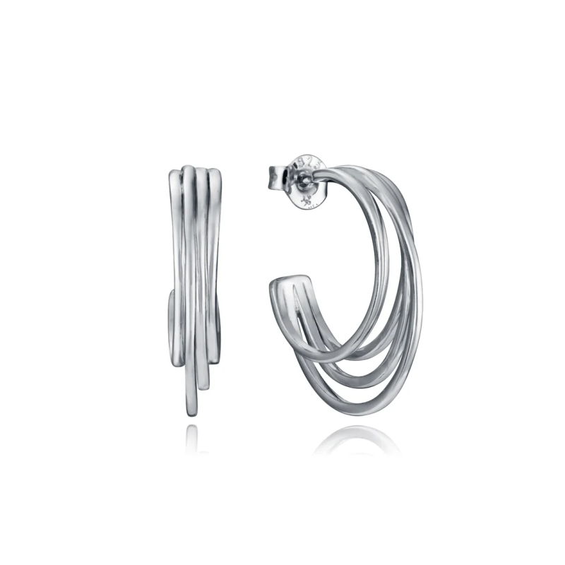 Pendientes Viceroy De Plata De Primera Ley Con Baño De Rodio Aros Abiertos 9156e000-00