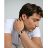 Pulsera Hombre Viceroy Acero Y Piel Verde 15180p01016