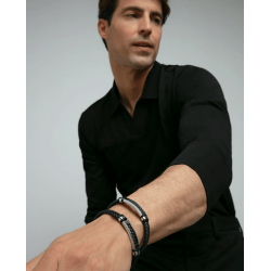 Pulsera Viceroy Hombre Acero Y Piel Azul Trenzada 14300p01013