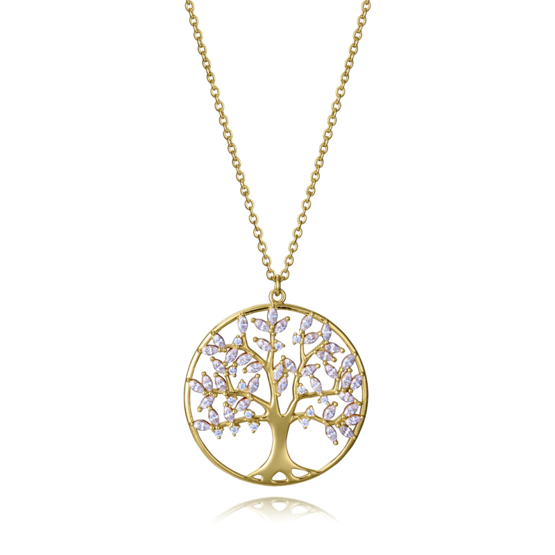 Collar Viceroy Plata Primera Ley Dorado con Colgante de Árbol de la Vida 9148c100-30
