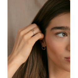 Pendientes Viceroy Mujer Plata Primera Ley Dorado con Fila de Circonitas Blancas y Aro 13243e100-30