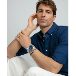 Reloj Viceroy Hombre Caja de Acero con Bisel Rotatorio 10 Atm, Brazalete de Acero, Movimiento Cuarzo 42461-37