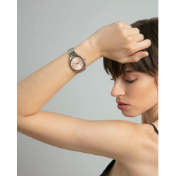 Reloj Viceroy Mujer Caja Bitono de Acero Ip Rosa 5 Atm, Brazalete de Acero, Movimiento Cuarzo 401298-97