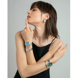 Reloj Viceroy Mujer Caja Bitono de Acero Ip Rosa 5 Atm, Brazalete de Acero, Movimiento Cuarzo 401298-97