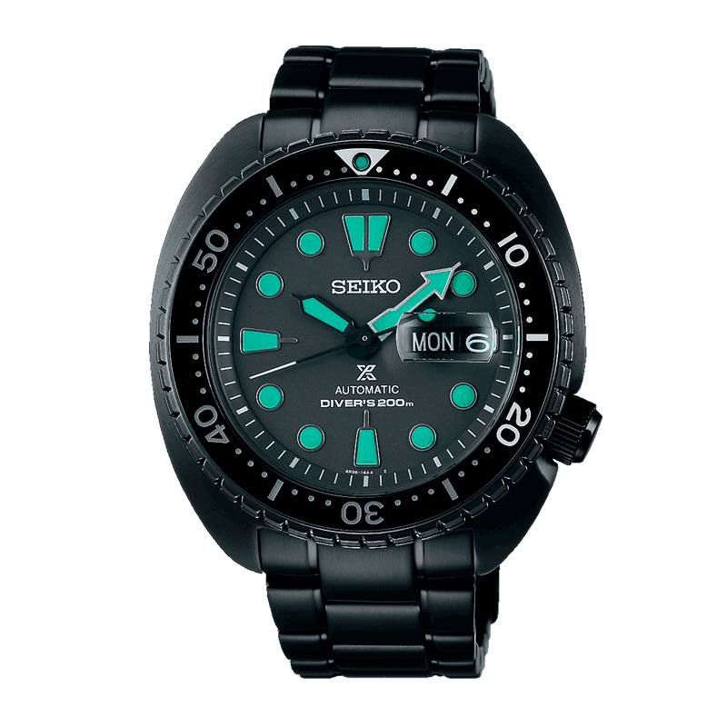 Reloj Seiko Prospek Black Series Diver Tortuga 45 mm 200 metros
