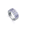 Anillo Viceroy Mujer Plata Primera Ley con Baño de Rodio, Tres Filas de Circonitas 9151a018-30