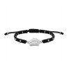 Pulsera Hilo Negro Graduacion Bolitas Plata Rodio