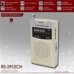 Radio de Bolsillo Sami 2  Bandas Vertical Color Champagne Clip