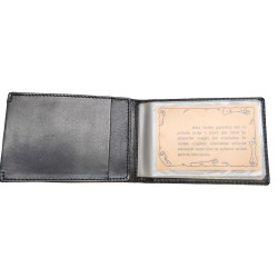 Portatarjetas Plata Primera Ley Pedro Duran,Piel Legitima Color Negro, Personalizable