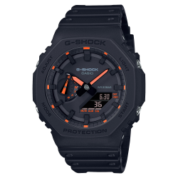 Reloj Casio G-Shock Hombre GA-2100-1A4ER – Negro y Rojo, Resistente al Agua