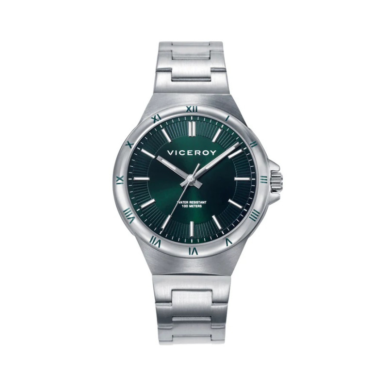 Reloj Viceroy Mujer Acero 10 atm Cuarzo Esfera Verde 401294-67