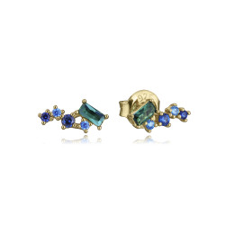 Pendientes Viceroy Plata Mujer baño de Oro y circonitas color 13239e100-32