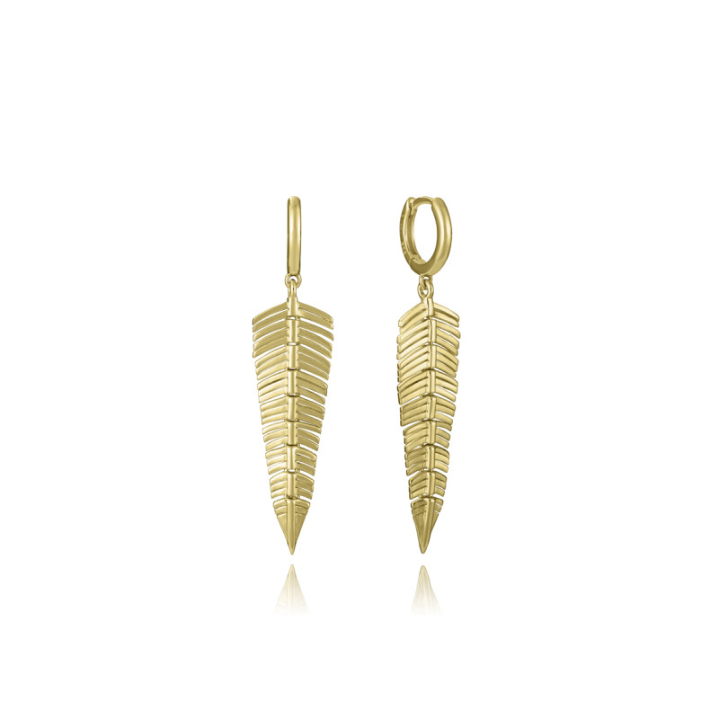 Pendientes Viceroy Plata Mujer Pluma Dorado 2338e100-00