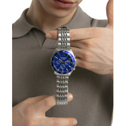 Reloj Mark Maddox Hombre Acero 43mm Cronógrafo Bisel Azul Esfera Azul Mission