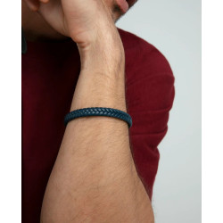 Pulsera Viceroy Hombre Acero Y Piel trenzada azul 14299p01013